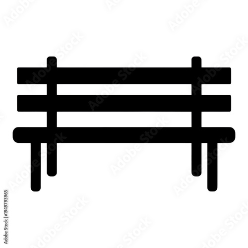 Outline Bench With Backrest Line Icon