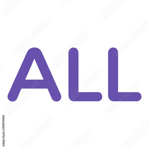 Purple All Text Outline UI Icon