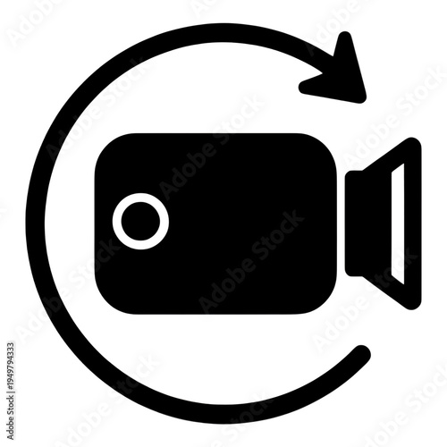 Recycle Video Camera Outline UI Icon