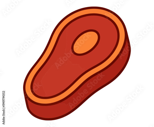 Raw Meat Steak With Bone Vector Icon