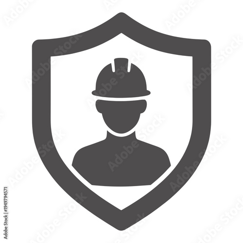 Shielded Worker Profile Outline Icon