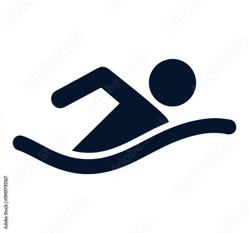 Swimmer With Wave Vector Icon