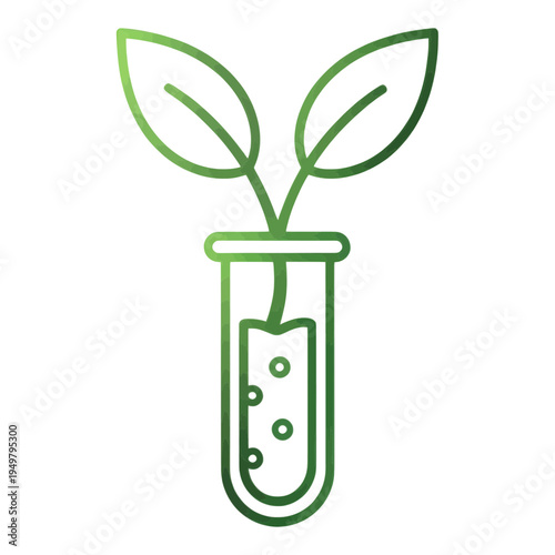 Test Tube With Sprouting Leaves Vector Icon