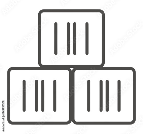 Three Stacked Server Rack Outline UI Icon