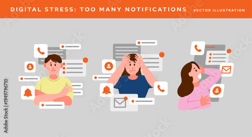 stressed by many digital notifications