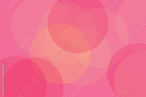 Abstract pink and orange bokeh circles vector background with translucent overlapping shapes, ideal for modern graphic design, banners, and presentations.