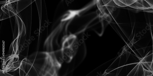 abstract line Isolated on black background, smoke aroma relax peace relaxation smell warmth tranquility, texture smoke on a black background, wispy white smoke billows against a dark backdrop.