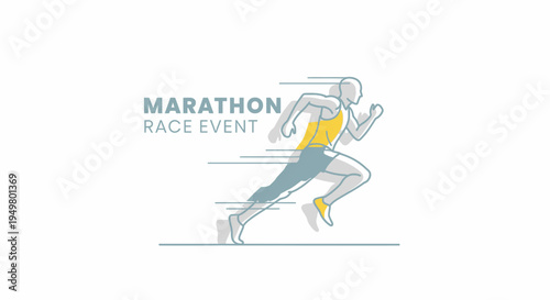 Marathon runner icon vector, marathon race event illustration