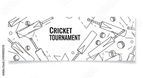 Cricket tournament banner vector illustration