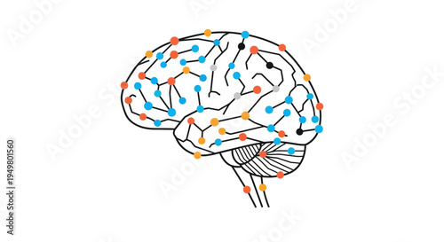 Abstract Brain Network Connection, Neural Activity, Intelligence, and Cognition Concept