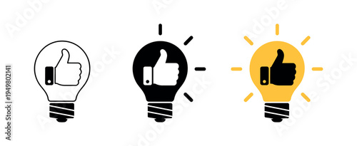 Hand pointing direction finger gesture with idea lamp icons flat style vector illustration isolated for creative concept, guidance symbol, navigation indicator, and modern interface element
