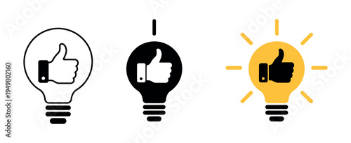 Hand pointing direction with finger indicator and idea lamp icons in flat style vector illustration isolated for guidance symbol, creativity concept, navigation sign, and interface design