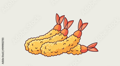 Crispy Fried Shrimp Tempura, Japanese Cuisine Appetizer, Isolated