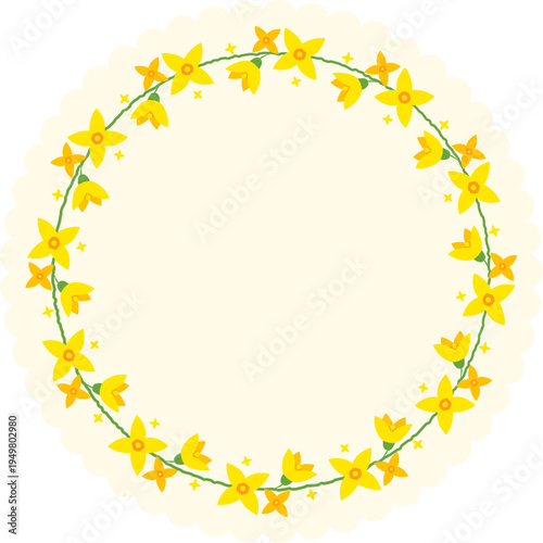 개나리 봄꽃 메모지 프레임