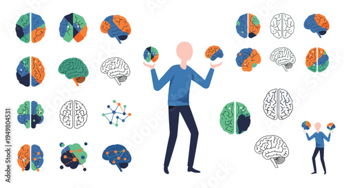 Brain Activity and Cognitive Science Concept Illustration