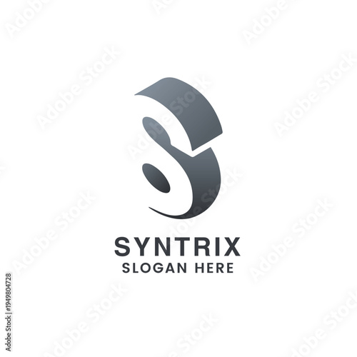 3D isometric letter S logo for SaaS and tech branding