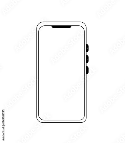 Blank white smartphone with empty screen isolated for business and technology use