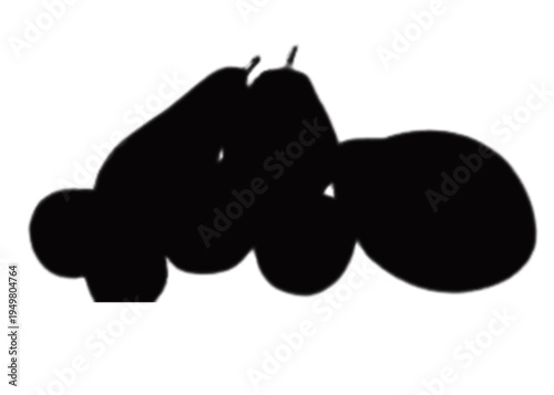 black and white pears