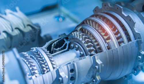 3D printer jet engine printed model metal plastic