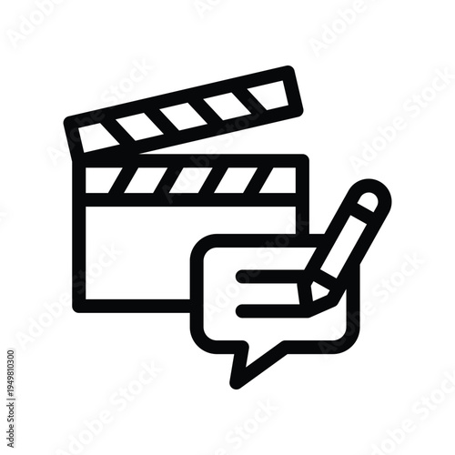 subtitles line icon illustration vector graphic.eps