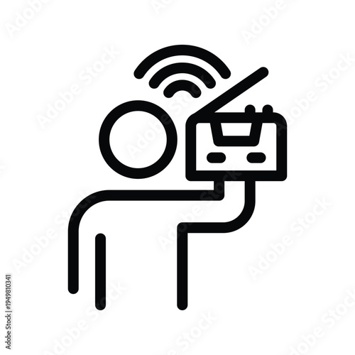 listening to the radio line icon illustration vector graphic.eps