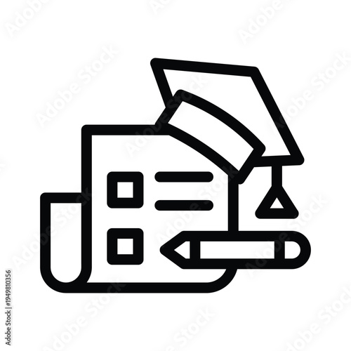 28 syllabus line icon illustration vector graphic.eps