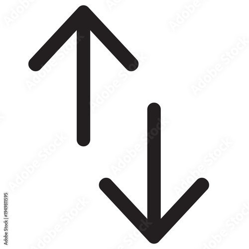 Up Down Arrow Icon North South Pointer Point Lift Elevator Button Download Upload Load Loading Cursor Forward Backward Black White Vector Sign Symbol