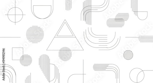 Abstract geometric shapes and lines pattern.
