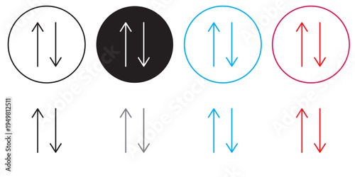 Up and down arrow icon vector. Transfer arrows icon. graphic icon. Upload and download arrow icon EPS10