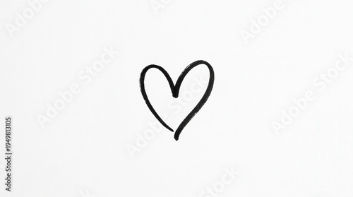 Minimalist Hand-Drawn Heart Illustration for Romantic and Emotional Concepts