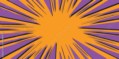 Dynamic Comic Book Style Radial Burst Background.