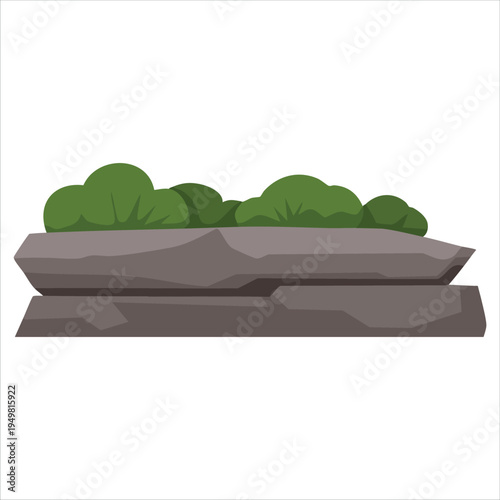 Basic illustration showing single rock or stone