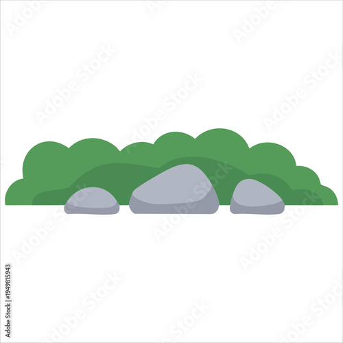 Small park scene cartoon illustration for urban nature concepts