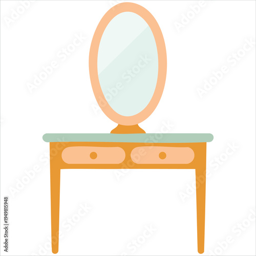 Elegant dressing table illustration for bedroom furniture concepts