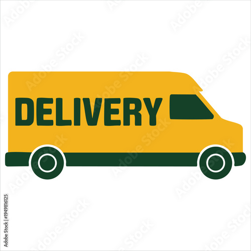 Delivery truck transporting goods to house for postal parcel service colorful isolated vector illustration