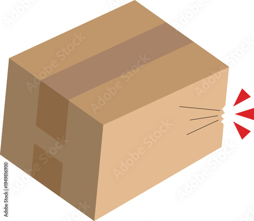 傷ついたダンボール