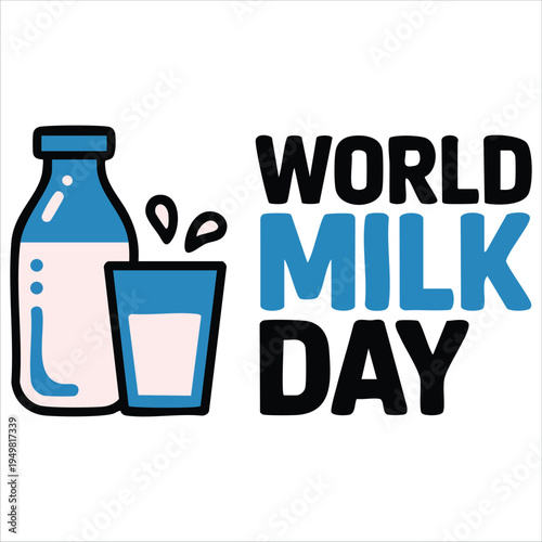 World Milk Day vector illustration design art for dairy celebration