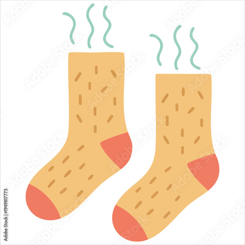 Smelly dirty socks appearance multiple timers vector illustration