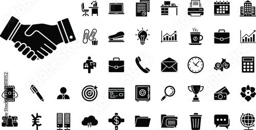 Business and finance icons for presentations and websites