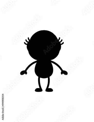 Silhouette Icon of Standing Figure: Simple yet enigmatic, this silhouette of a human-like figure stands tall, evoking a sense of mystery and universal representation. 