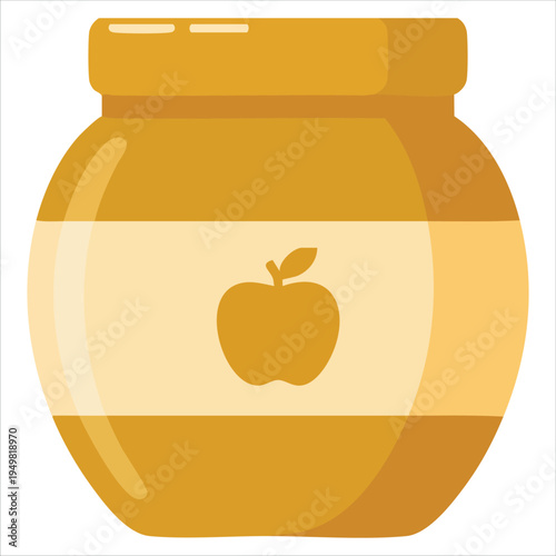 Apple jam for thanksgiving can be used for icon vector illustration