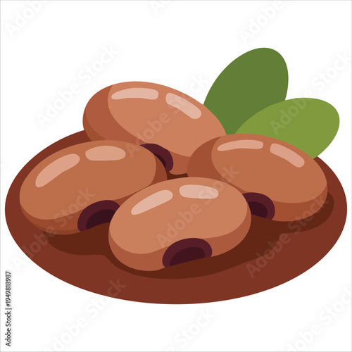 Preserved beans with tomato sauce vector illustration for food ingredient concepts