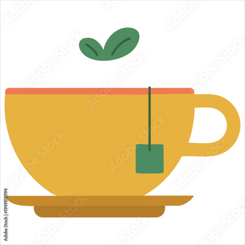Simple green tea leaf icon in vector style for web app and infographic design