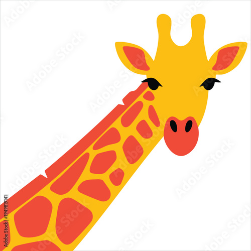 Tall giraffe icon for digital interfaces vector illustration