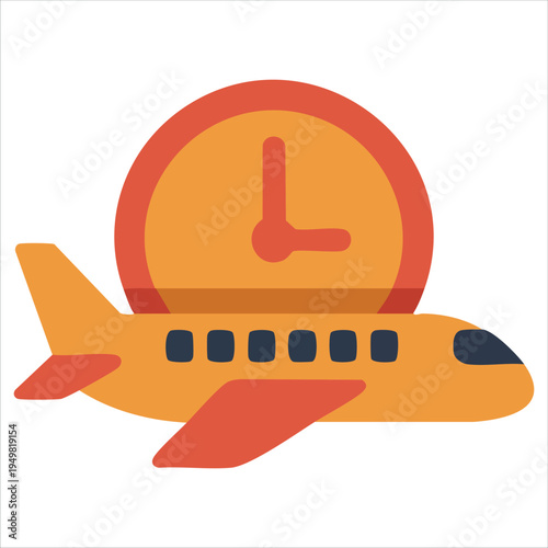 Departure time icon for travel applications vector illustration
