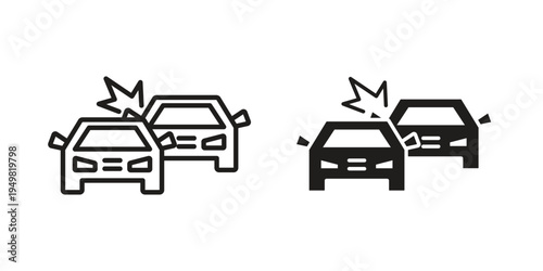Accident icon symbol collection for web design. Icon Element For Design