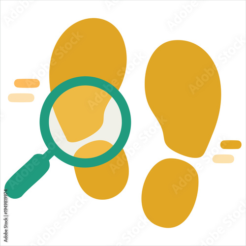 Footprint tracking search icon vector illustration