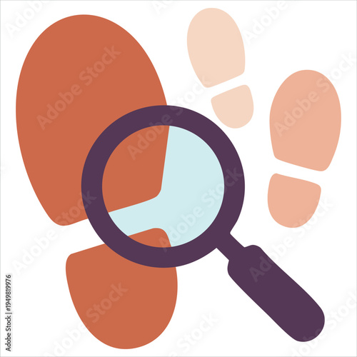 Following footsteps investigation icon vector illustration