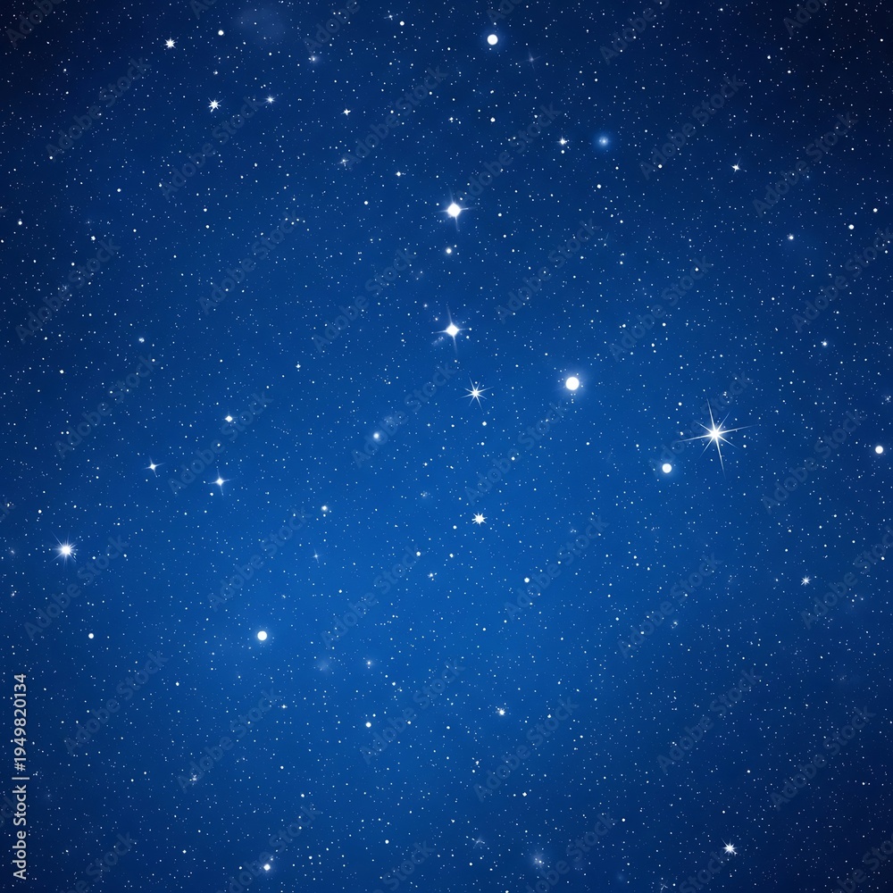 Fototapeta premium Numerous bright celestial bodies illuminate a deep blue night sky expanse