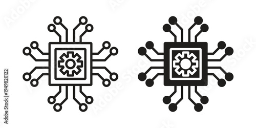 AI chip icon symbol collection for web design. Icon Element For Design